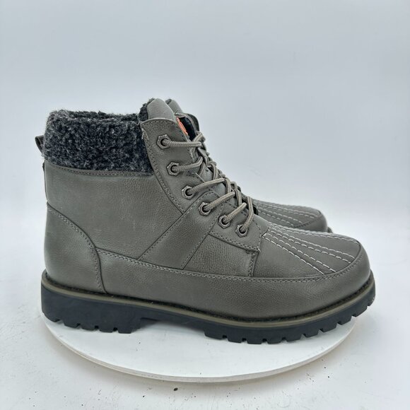 Vikings Trailblazers Men Sz 10M Gray Insulated Leather Oil Resistant Hiking Boot - Picture 4 of 11